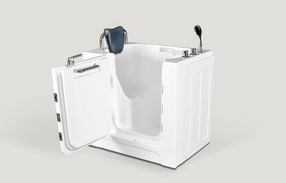 T-103 Baignoire combo douche en coin acrylique style porte ouverte avec drain pour personnes âgées