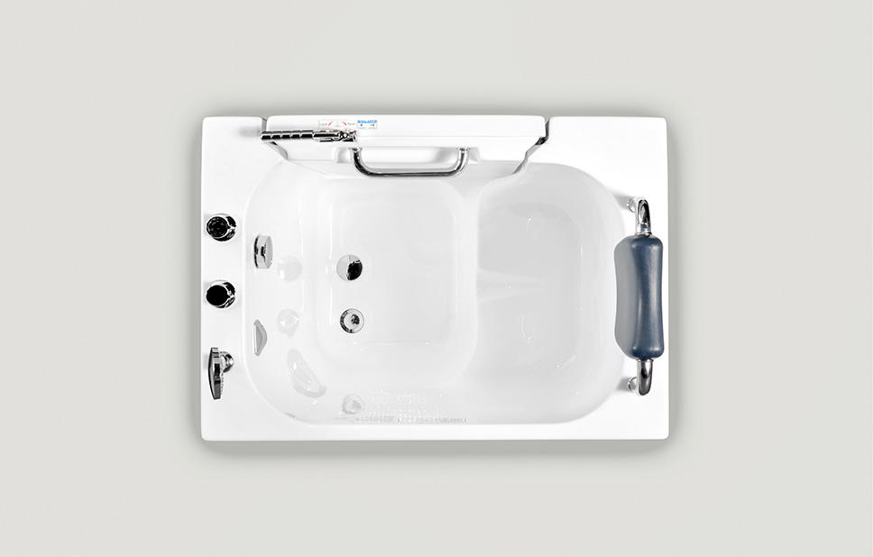 T-103 Baignoire combo douche en coin acrylique style porte ouverte avec drain pour personnes âgées