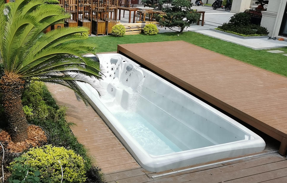 Spa de nage pour 8 personnes bain à remous piscine acrylique bain à remous spa piscine d'hydrothérapie extérieure massage spa extérieur BA-832